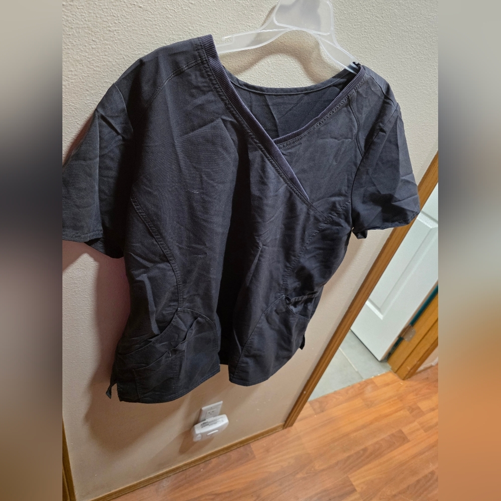 Women's Dark Gray Scrub Top